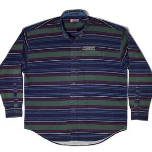 Vintage Chaps Ralph Lauren Striped Corduroy Long Sleeve Button Shirt Men’s XL
